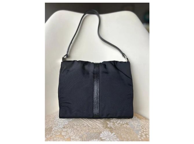 Borsa a spalla Gucci Jackie Nylon Nero Pelle