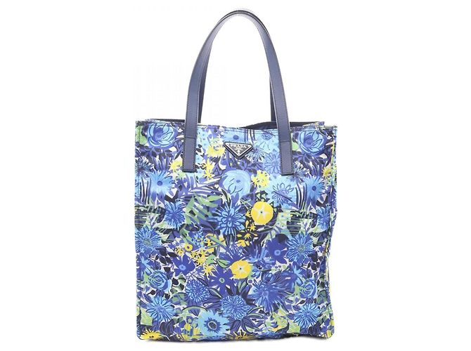 Borsa Tote Prada TESSUTO STAMPATO Blu Multicolore