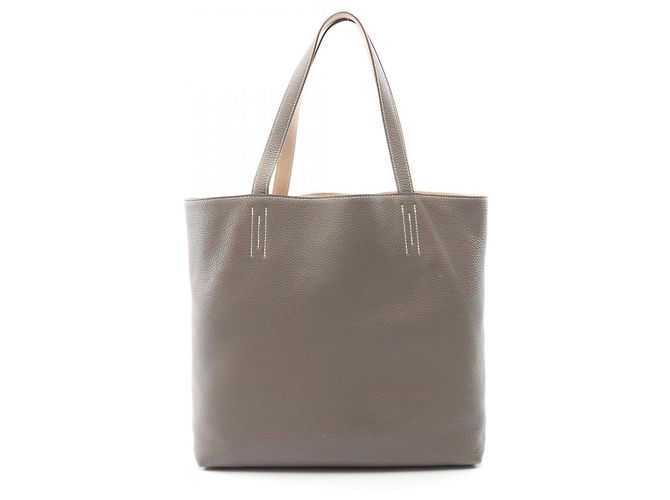 Bolsa Tote Double Sens 45 da Hermès Marrom Bege