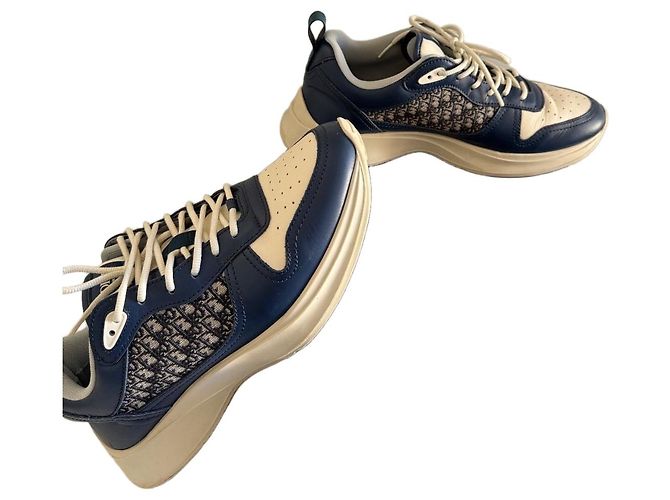 Baskets Dior Homme en cuir bleu