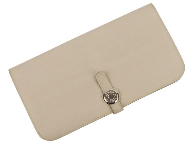 Cartera Larga Kara Dogon de Hermès Castaño Beige