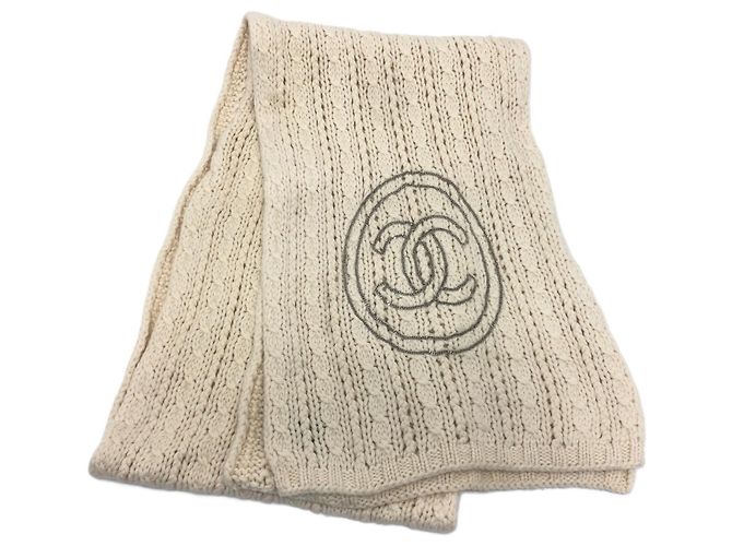 Chanel Kaschmir-Schal Weiß