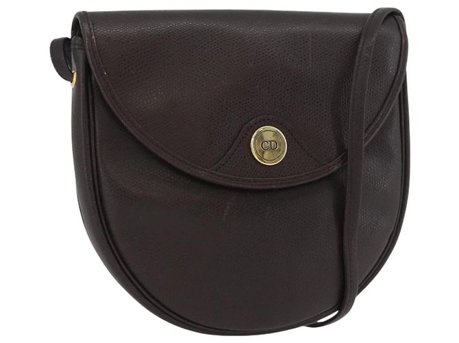 Borsa a Spalla Christian Dior in Pelle Marrone Oro Auth BA11045 D'oro
