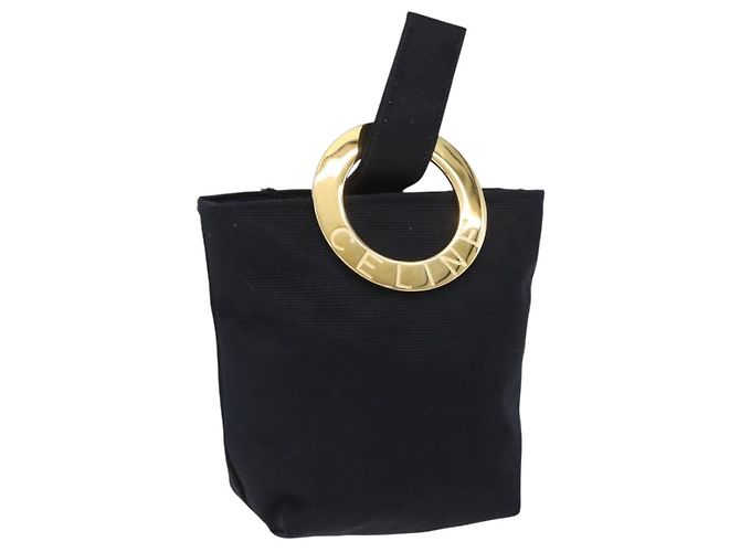 Pochette Circolare CÉLINE Canvas Nero Oro Auth LNZ123A D'oro
