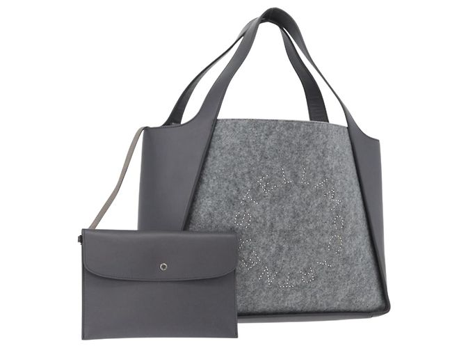 Autre Marque Stella McCartney Tote Bag aus Polyester Grau Silber Auth 172985 Braun