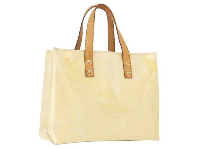 LOUIS VUITTON Sac à main Monogram Vernis Reade PM Perle M91336 LV Auth ki6479