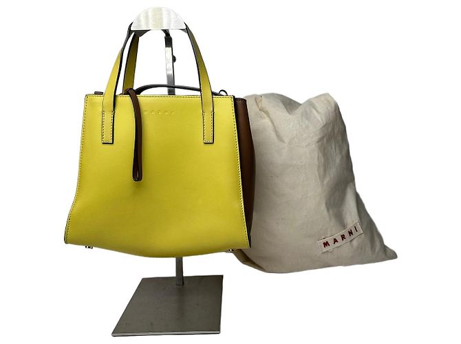 Borsa in pelle vintage Marni gialla Giallo
