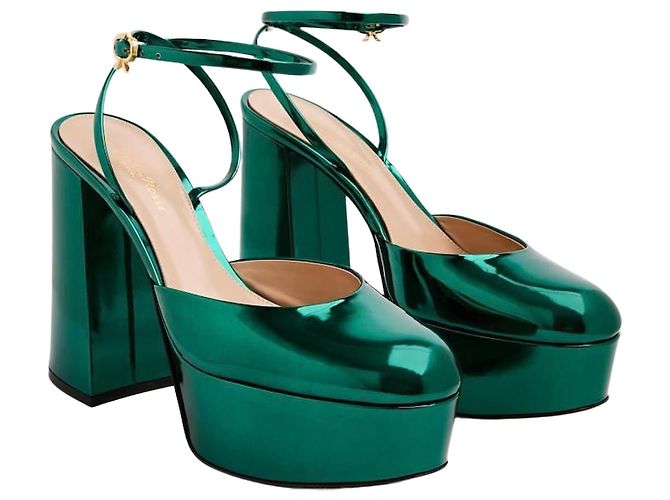 Gianvito Rossi Dua 70 Metallic Grün 39