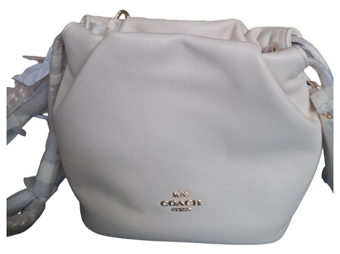Borsa a secchiello Coach in pelle bianca Bianco