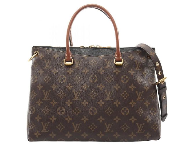 Bolsa Pallas Louis Vuitton Marrom Preto Monograma