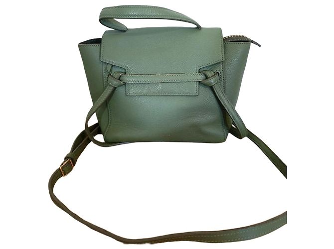 Bolsa de mão Céline em couro verde oliva