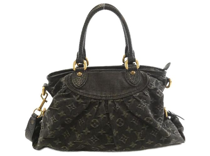 Borsa Louis Vuitton Monogram Denim Neo Cabby MM Nero