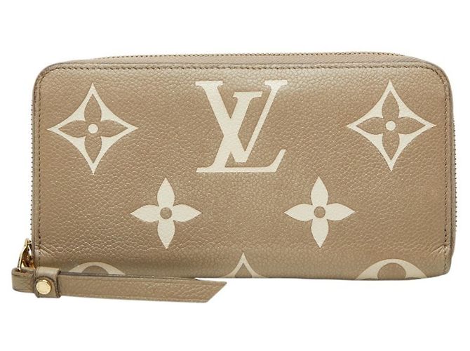 Zippy Geldbörse Monogram Empreinte Louis Vuitton Beige Grau Roh