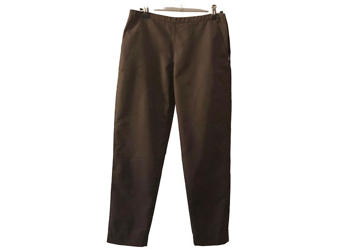 Prada braune Satin-Mischung Baumwollhose Größe 36 FR (40 IT)