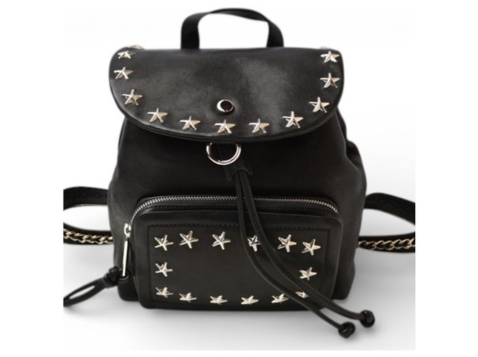 Jimmy Choo Suki Schwarzer Leder-Rucksack