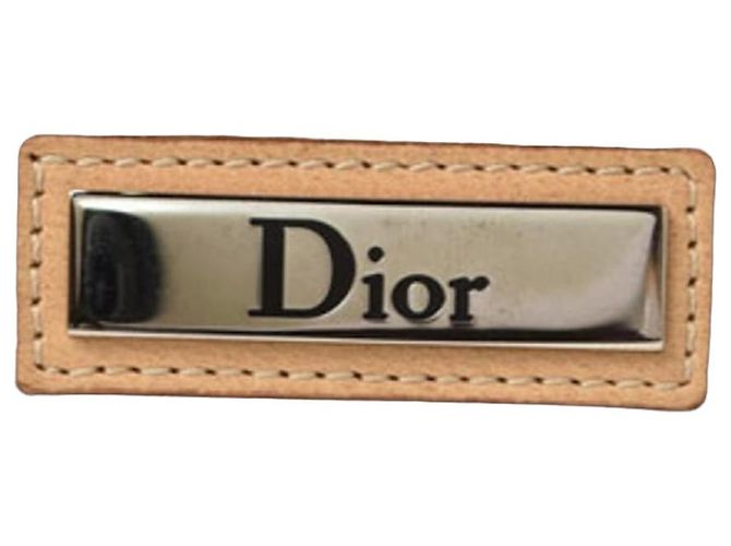 Christian Dior Beige Jacquard Leather Key Case