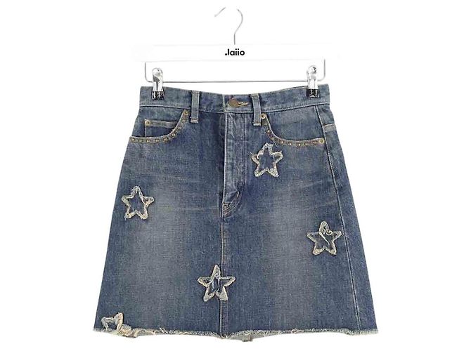 Saint Laurent Minifalda azul