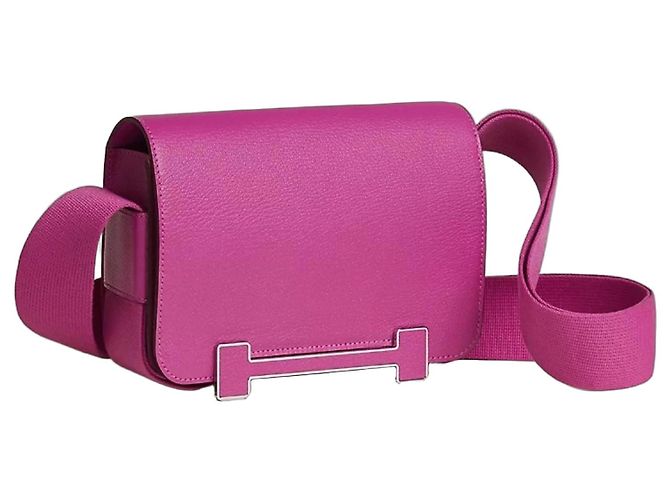 Bolso Hermès Geta Magnolia en cuero de cabra Mysore