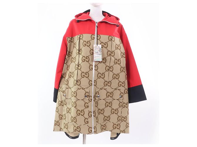 Gucci TIGER Large GG pattern Cotton Coat Red