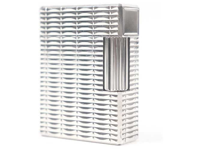 Autre Marque Dupont Line 1 Short Wave Stripe Pattern Square Lighter Silvery 