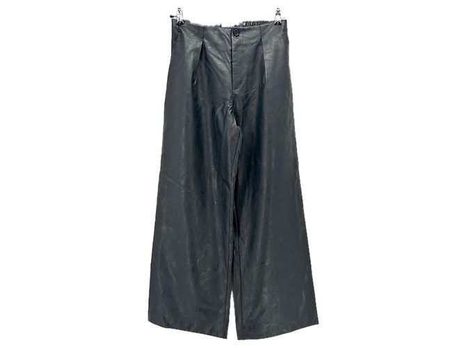 Baum und Pferdgarten Lederhose weit geschnitten schwarz