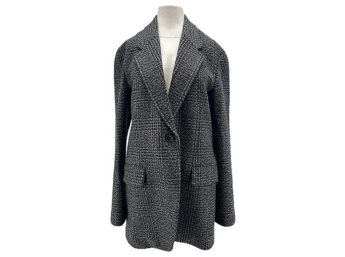 Autre Marque Blazer de lana y cachemira a cuadros Gris