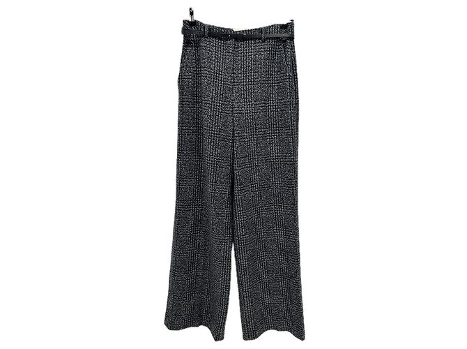 Autre Marque Calça xadrez de cashmere e lã Cinza antracite