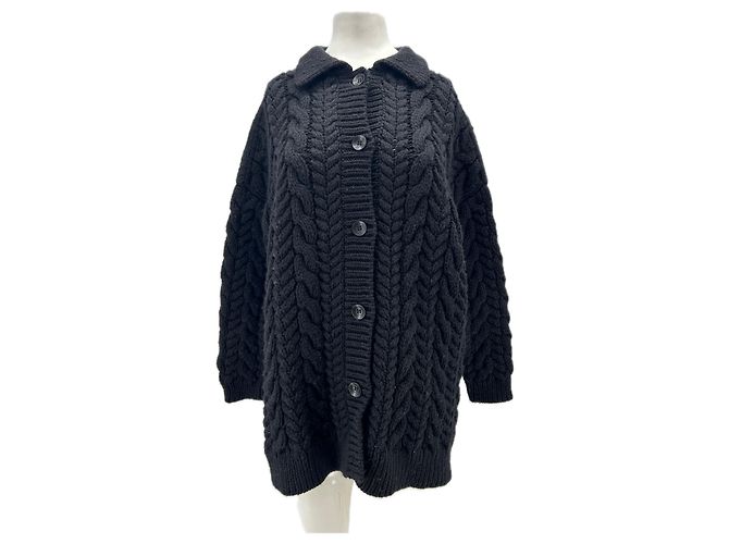 Autre Marque Schwarzer Wollcardigan
