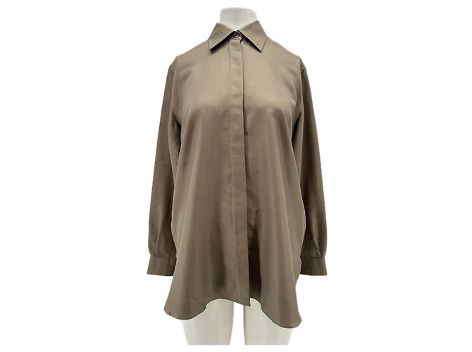 Autre Marque Camicia in seta P.JOHNSON kaki Cachi