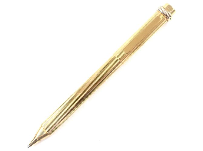 Cartier Trinity Stripe Pattern Ballpoint Pen Golden