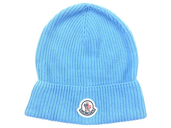 Moncler Strickmütze Baumwollstrickmütze Blau