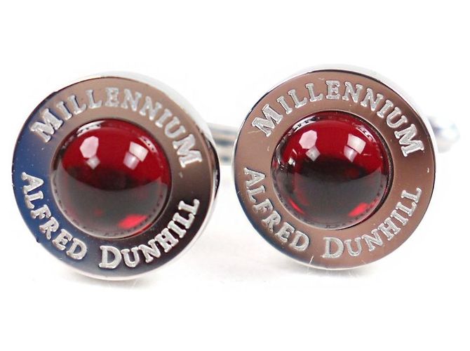 Alfred Dunhill Abotoaduras redondas Dunhill em prata Vermelho