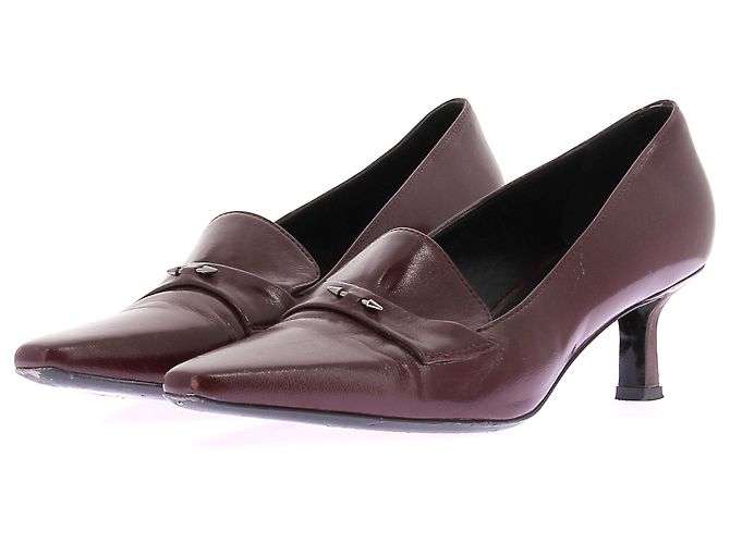 Barbara Bui Mocasines de tacón burdeos