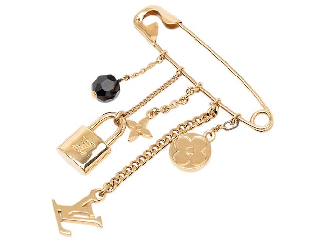 Spilla a spillo di sicurezza in monogramma placcato oro Louis Vuitton D'oro
