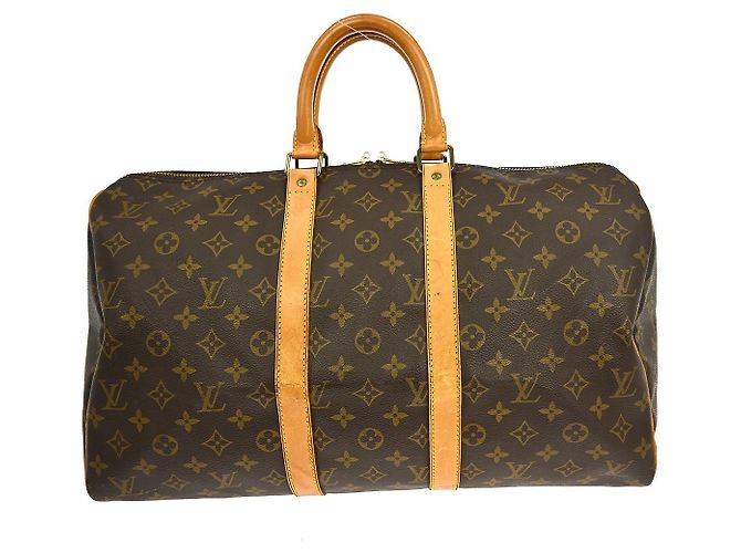 Bolsa Keepall Louis Vuitton em lona Monogram 45 Marrom