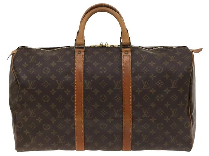 Keepall Tasche Louis Vuitton aus Monogramm-Canvas 50 Braun