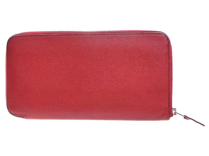 Hermès Hermes Azap Zip Around Epsom Long Roja