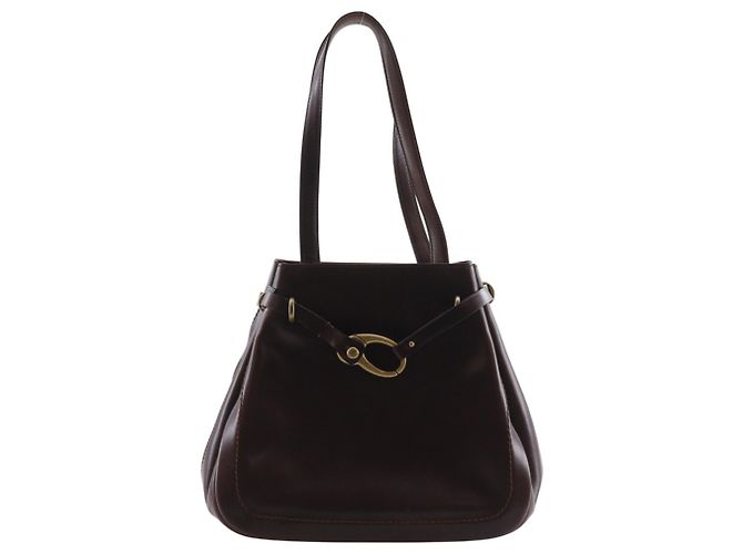 Bolsa tote de couro marrom Bally