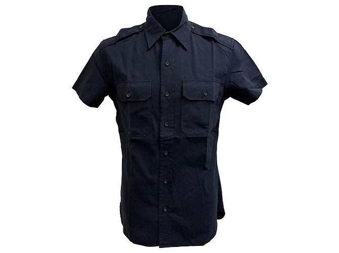 Ralph Lauren Purple Label taktische Hemd aus navyblauer Baumwolle Marineblau
