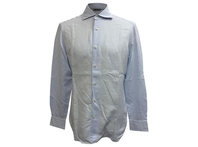 Ermenegildo Zegna Button-Down-Hemd aus hellblauer Baumwolle