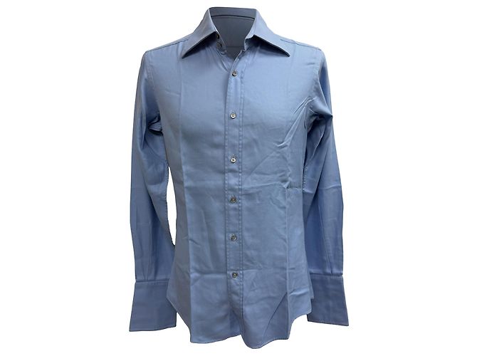 Camisa Gucci com botões em algodão azul 