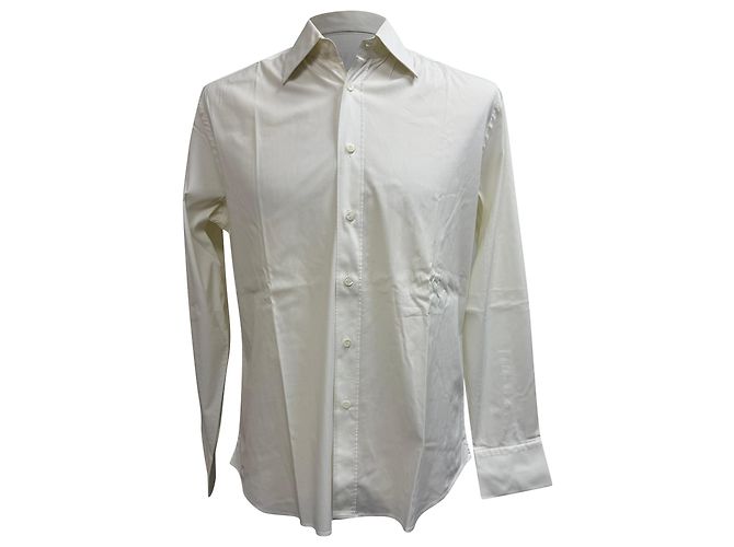 Prada Button-Down Shirt in White Cotton Cream