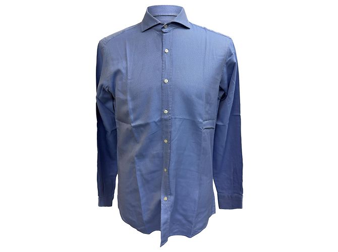 Camicia button-down testurizzata Etro in cotone blu 