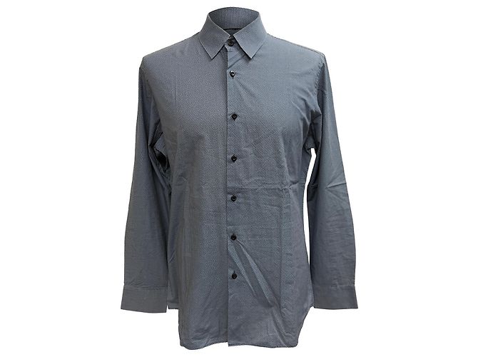 Camicia button-down Prada a fantasia in cotone blu navy