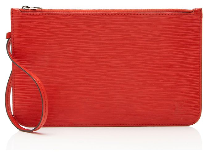 Pochette Neverfull MM de cuero Epi Louis Vuitton Roja