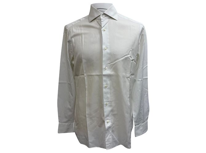 Ermenegildo Zegna Button-Down-Hemd aus weißer Baumwolle