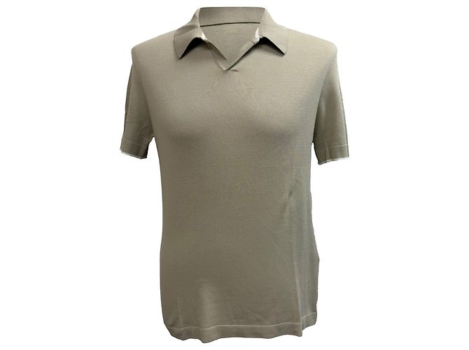 Polo de algodón beige de manga corta de Jil Sander