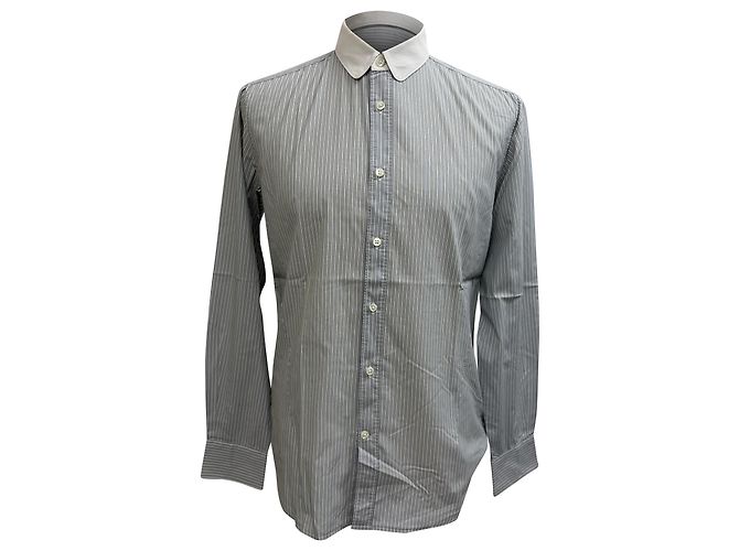 Ermenegildo Zegna Camisa de botones a rayas Z Zegna en algodón gris