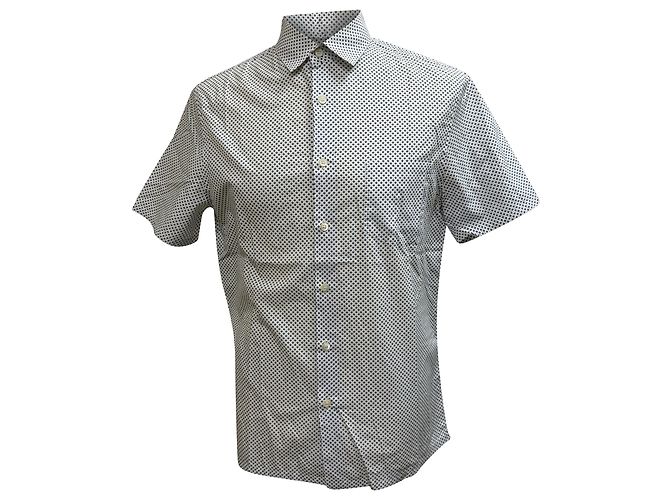 Camisa de botones Prada con estampado en algodón blanco