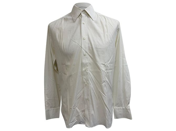 Camisa de botones Prada en algodón blanco Crudo